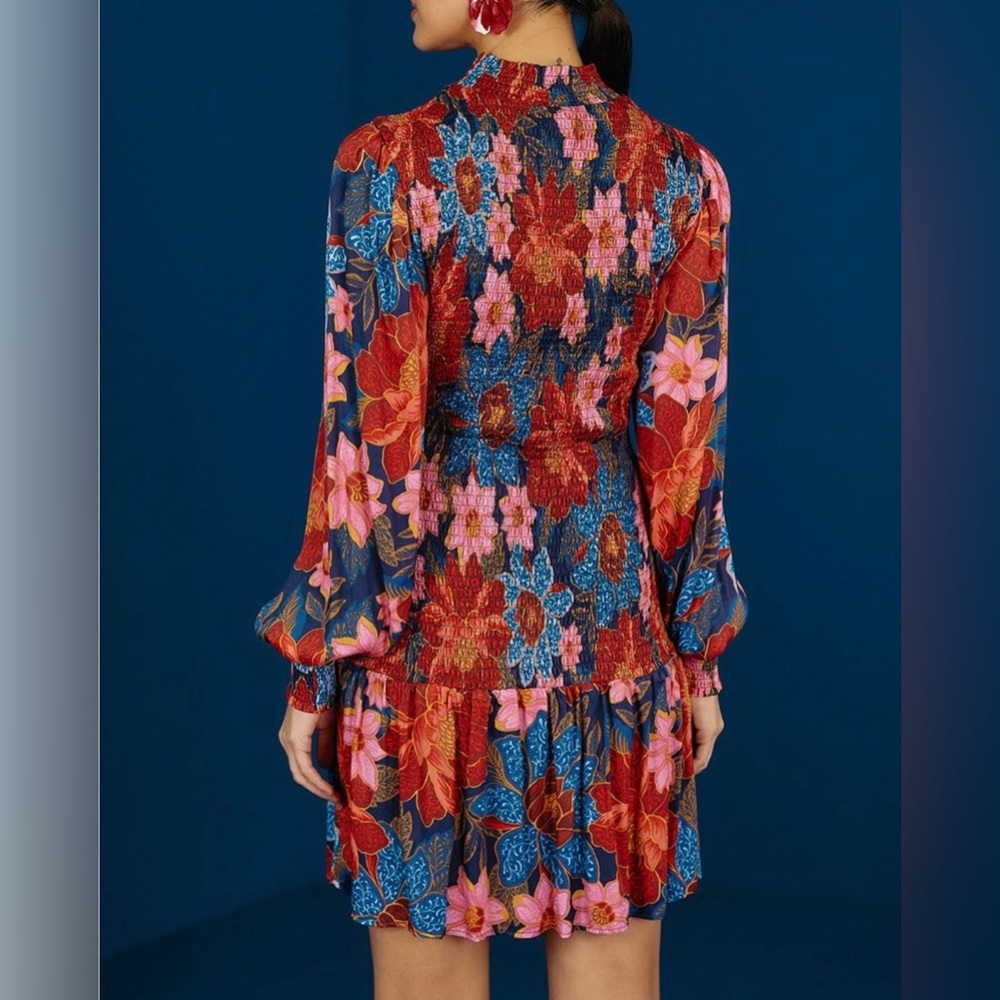 FARM Rio Multicolor Floral Mini Dress - Red, Pink, Blue, Orange - Picture 4 of 7